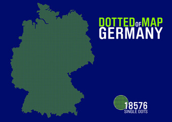 a dotted, very detailed map of germany consisting of 18576 individual points 