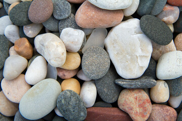 Fototapeta na wymiar Background: Stones of different colors in close up