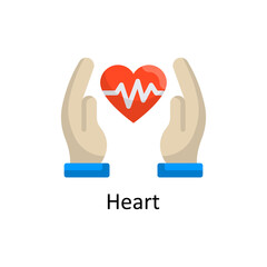 Heart vector flat Icon Design illustration. Medical Symbol on White background EPS 10 File