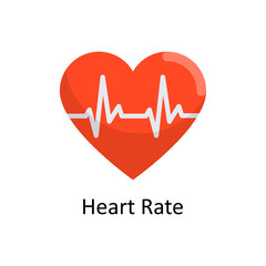 Heart Rate vector flat Icon Design illustration. Medical Symbol on White background EPS 10 File