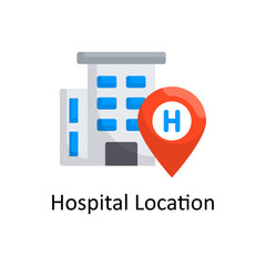 Hospital Location vector flat Icon Design illustration. Medical Symbol on White background EPS 10 File