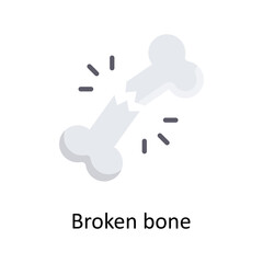 Broken bone vector flat Icon Design illustration. Medical Symbol on White background EPS 10 File