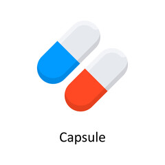 Capsule vector flat Icon Design illustration. Medical Symbol on White background EPS 10 File
