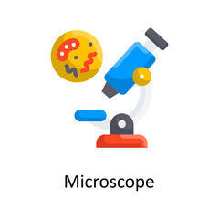 Microscope vector flat Icon Design illustration. Medical Symbol on White background EPS 10 File
