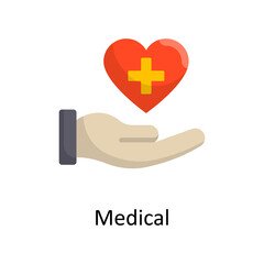 Obraz premium Medical vector flat Icon Design illustration. Medical Symbol on White background EPS 10 File