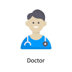 Doctor vector flat Icon Design illustration. Medical Symbol on White background EPS 10 File