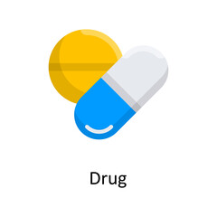 Drug vector flat Icon Design illustration. Medical Symbol on White background EPS 10 File