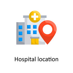 Hospital location vector flat Icon Design illustration. Medical Symbol on White background EPS 10 File
