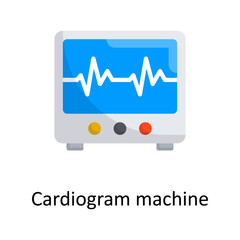 Cardiogram machine vector flat Icon Design illustration. Medical Symbol on White background EPS 10 File