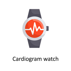 Cardiogram watch vector flat Icon Design illustration. Medical Symbol on White background EPS 10 File