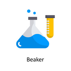 Beaker vector flat Icon Design illustration. Medical Symbol on White background EPS 10 File