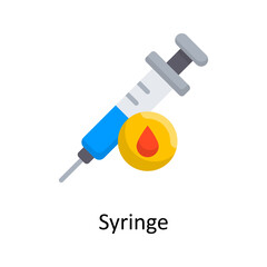 Syringe vector flat Icon Design illustration. Medical Symbol on White background EPS 10 File
