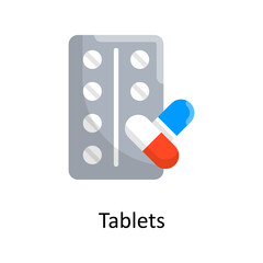 Tablets vector flat Icon Design illustration. Medical Symbol on White background EPS 10 File