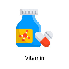 Vitamin vector flat Icon Design illustration. Medical Symbol on White background EPS 10 File