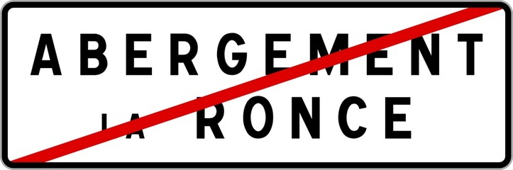 Panneau sortie ville agglomération Abergement-la-Ronce / Town exit sign Abergement-la-Ronce
