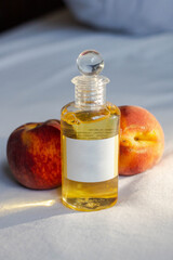 bottle with shampoo, shower gel and peaces. modern minimal photoshooting