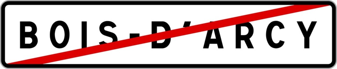 Panneau sortie ville agglomération Bois-d'Arcy / Town exit sign Bois-d'Arcy