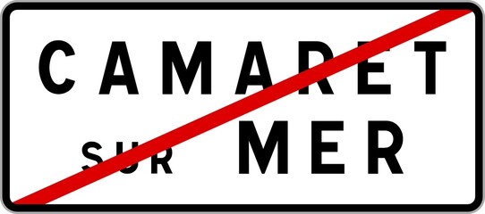 Panneau sortie ville agglomération Camaret-sur-Mer / Town exit sign Camaret-sur-Mer