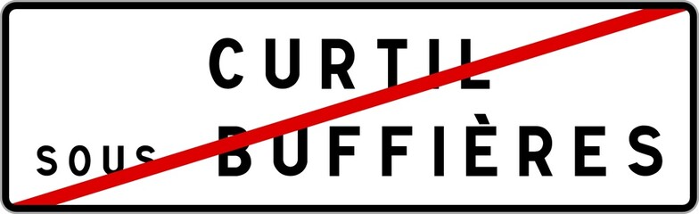 Panneau sortie ville agglomération Curtil-sous-Buffières / Town exit sign Curtil-sous-Buffières