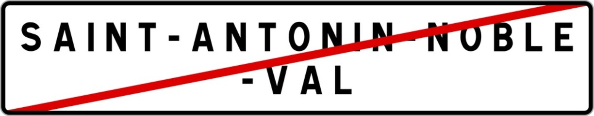 Panneau sortie ville agglomération Saint-Antonin-Noble-Val / Town exit sign Saint-Antonin-Noble-Val