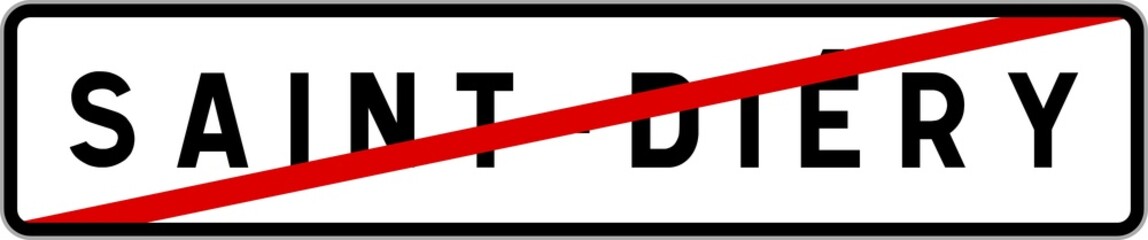 Obraz premium Panneau sortie ville agglomération Saint-Diéry / Town exit sign Saint-Diéry