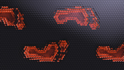 Hacker attacker left his footprints on the Internet. Information security theme