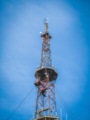 Telecommunication tower. Wireless Communication Antenna Transmitter.