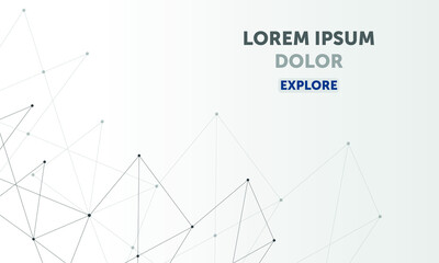 Abstract low poly lines mesh on white background