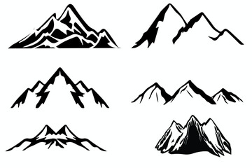 set of mountains logo, set of mountains silhouette