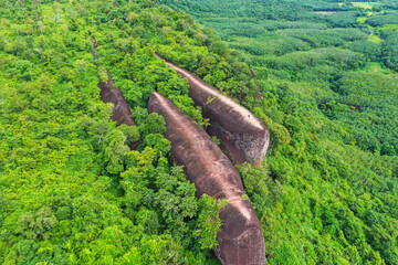 Three whale stones. Bird eye view Photo of three whales rock in Thailand © kanpisut