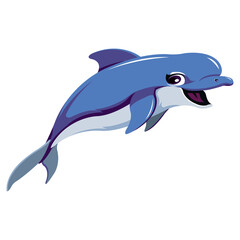 Fototapeta premium Dolphin icon dynamic design cute cartoon sketch