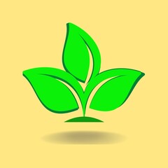 plant in the form of a plantIkon stempel ramah lingkungan Ilustrasi vektor dengan daun tanaman organik hijau. Daun hijau ramah lingkungan. ilustrasi vektor 3d.