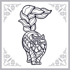 Cat zentangle arts isolated on white background