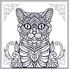 Fototapeta premium Cat zentangle arts isolated on white background