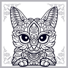 Cat zentangle arts isolated on white background