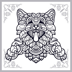 Cat zentangle arts isolated on white background