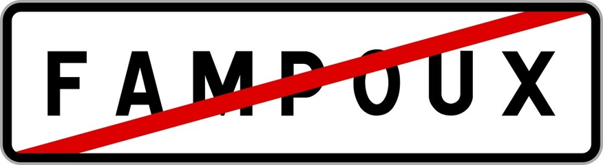 Panneau sortie ville agglomération Fampoux / Town exit sign Fampoux