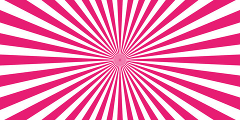 Fototapeta premium Pink and white sunburst rays background