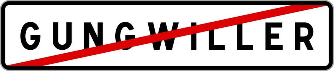 Panneau sortie ville agglomération Gungwiller / Town exit sign Gungwiller