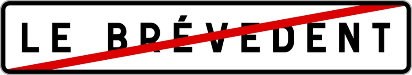 Panneau sortie ville agglomération Le Brévedent / Town exit sign Le Brévedent