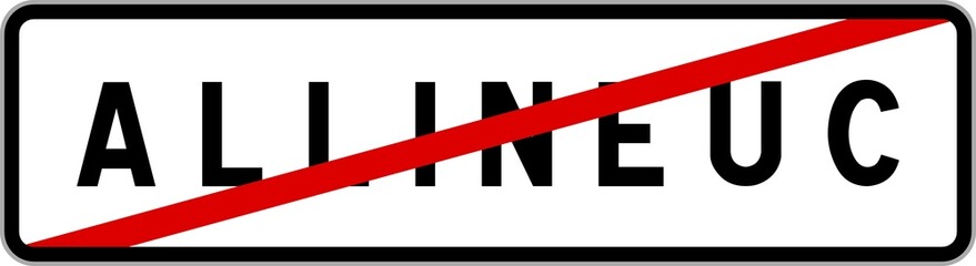 Panneau sortie ville agglomération Allineuc / Town exit sign Allineuc