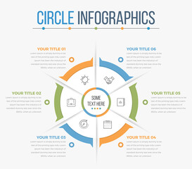 Business Circle Infographics with 06 Steps