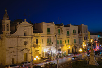 Fototapeta na wymiar Molfetta, Italy, night view of the old town