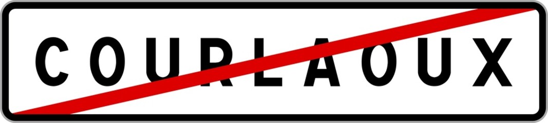 Panneau sortie ville agglom&eacute;ration Courlaoux / Town exit sign Courlaoux