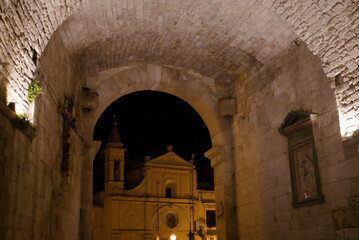 Molfetta, Italy, view of Santo Stefano church from the old town