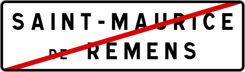 Panneau sortie ville agglomération Saint-Maurice-de-Rémens / Town exit sign Saint-Maurice-de-Rémens