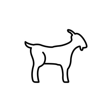 Goat Icon Vector Isolated on White Artboard 