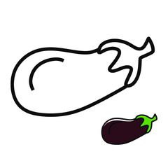 Eggplant linear illustration. vector eps10