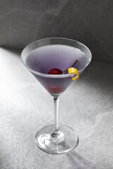 Classic aviation cocktail on gray background