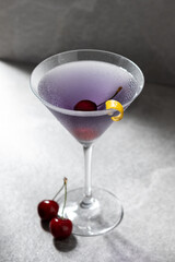 Classic aviation cocktail on gray background